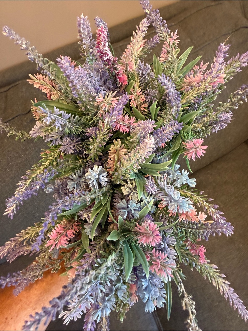 2-Artificial Lavender and Wildflower - Pink & Purple Home Accent